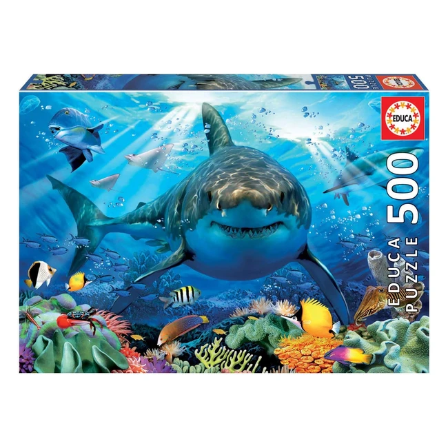 Educa Puzzle 500 pices Grand Requin Blanc Fix Puzzle Tail -  partir de 11 an