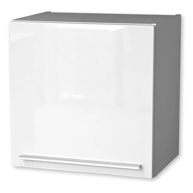Stella Trading Moderne Wandhängeschrank Küche mit Drehtür in Weiß  viel Stauraum 50 x 50 x 346 cm W x H x T