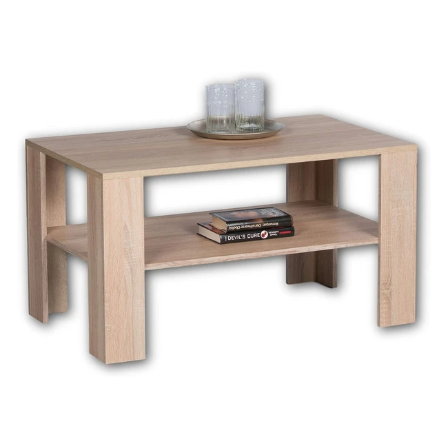 Joker Plus Couchtisch in Sonoma Eichenoptik Groer Sofatisch mit Regal fr Ihr