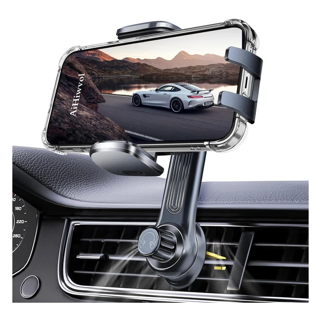 Supporto Auto per Cellulare AIHIWVOL - Braccio 360°, Non Blocca Ventola, Universale - iPhone, Android