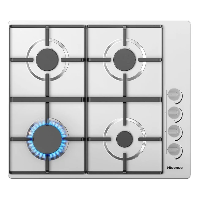 Hisense GM642XHS Built-In Gas Hob Stainless Steel 4 Cooking Areas Easy Clean Sur