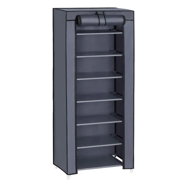 Zapatero Tela Songmics 7 Niveles Gris RXJ024G02 - Organizador de Zapatos Fácil de Montar
