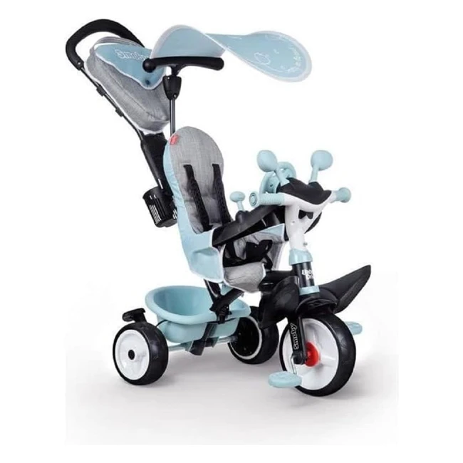 Tricycle Smoby Baby Driver Plus Bleu 3 en 1 - Confort et Sécurité - Réf. 741500