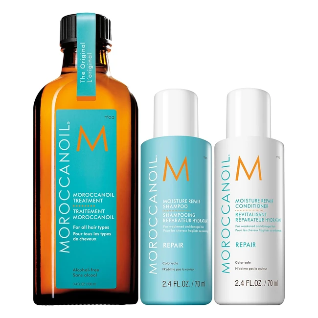 Moroccanoil Treatment 100ml  Moisture Repair Shampoo  Conditioner 70ml - Ref1