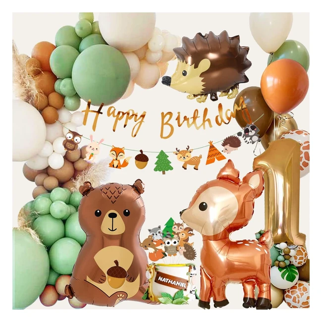 Palloncini Compleanno 1 Anno Bimbo Set Giungla Animali