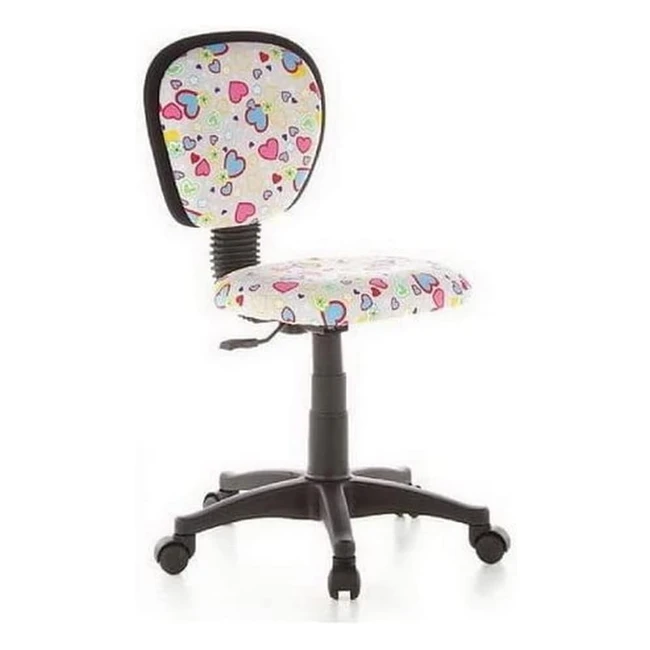 Kinderdrehstuhl Kiddy Top Netzstoff Herzenblumen - HJH Office 670170