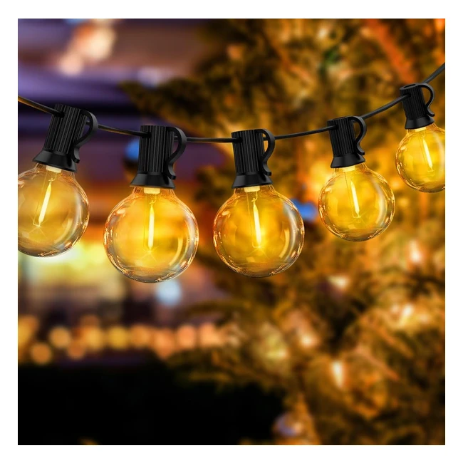 Luci da giardino impermeabili 95m con 253 lampadine G40 LED calde 2700K
