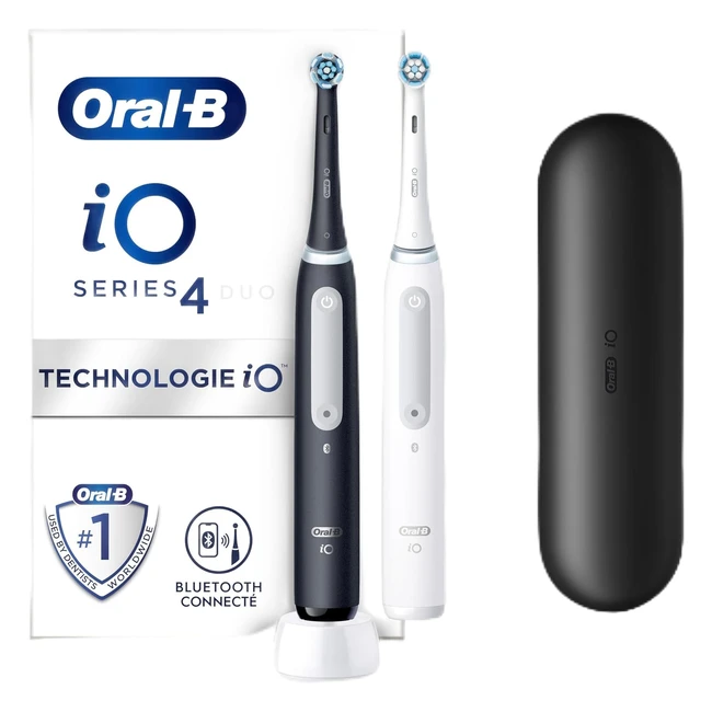 OralB io Srie 4 Duo Brosses Dents lectriques Noire et Blanche - Pack de 2