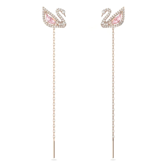 Pendientes Swarovski Dazzling Swan - Oro Rosa - Envo Gratis