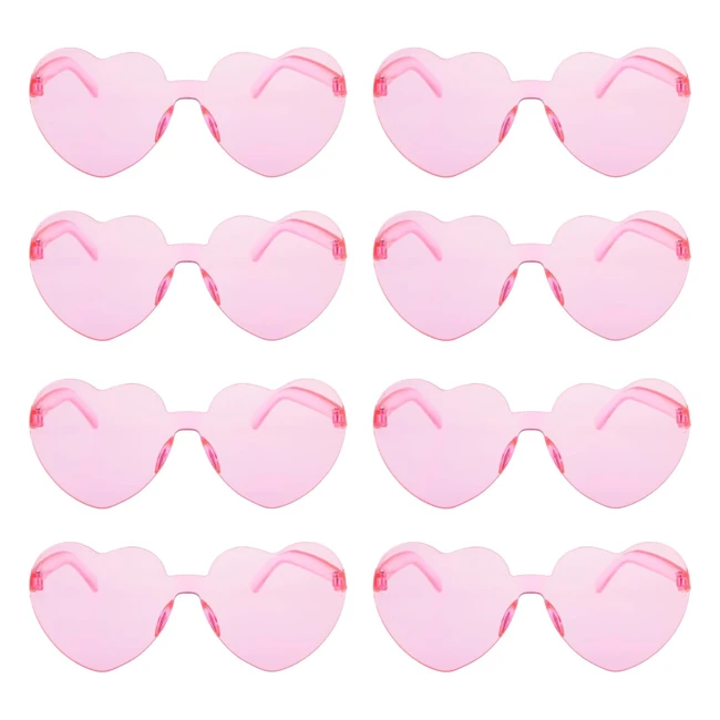 Yomaido Occhiali Rotondi Cuore - Feste Hippie - Senza Montatura - Divertenti