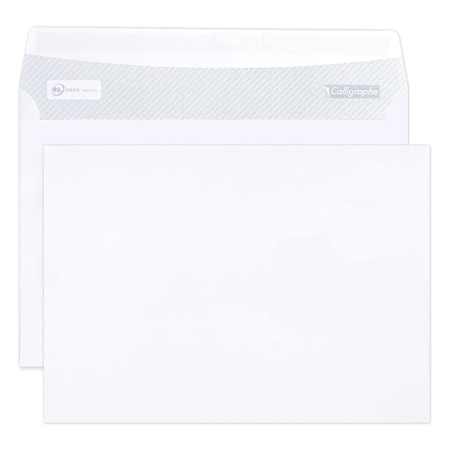 Sobres Autoadhesivos Blancos Clairefontaine 697C - Caja de 500 - 162x229 cm - 80gr