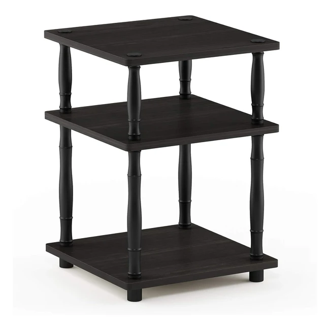 Furinno Toolless Shelves Wood Espresso/Black Classic Tube - Easy Assembly & Sturdy Design