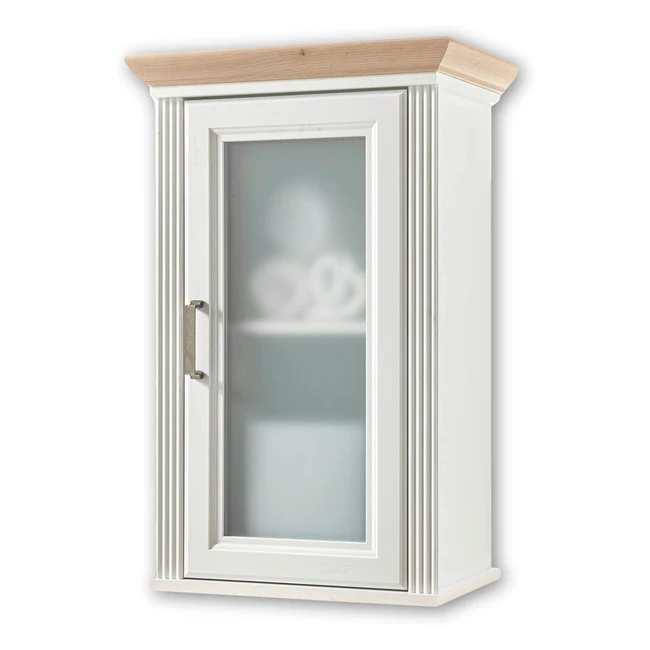Stella Trading Badezimmer-Wandschrank in heller Kiefer Eichenoptik Landhausstil 