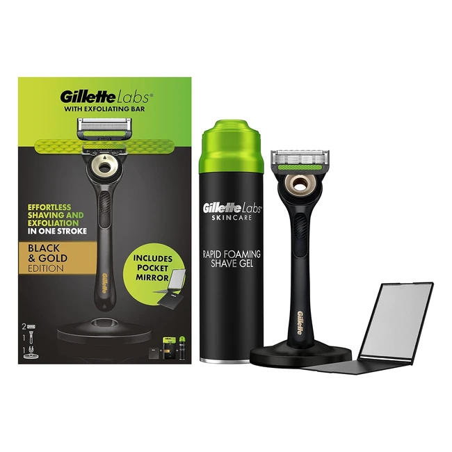 GilletteLabs Mens Razor  2 Blade Refills  Exfoliating Bar  Premium Magnetic 