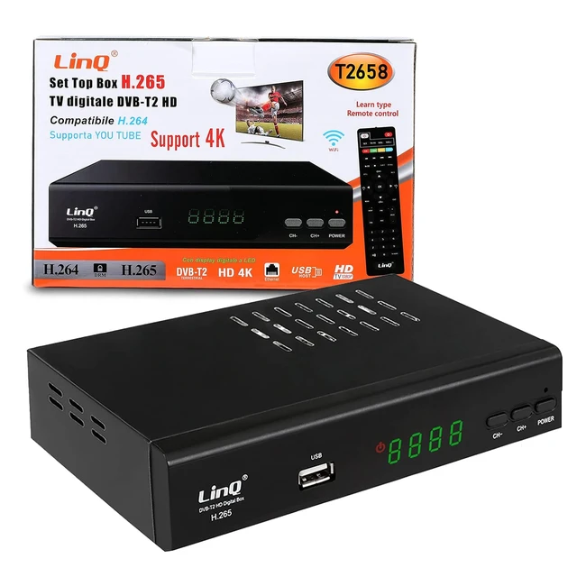Decoder DVBT2 HD Oluote 1080p HDMI H265 HEVC 10bit Ricevitore TV
