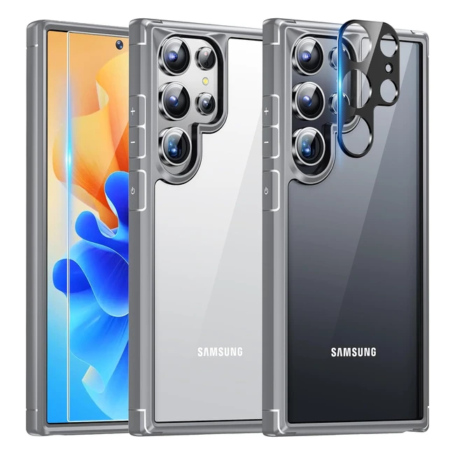 Funda Samsung Galaxy S24 Ultra Tauri 5 en 1 Transparente + Protectores de Pantalla y Lente - Antiamarilleo