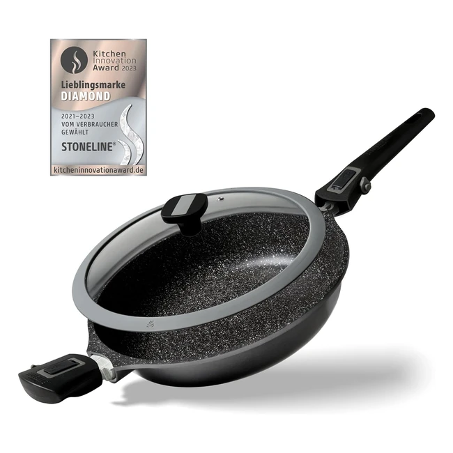Stoneline Imagination Plus Schmorpfanne 28 cm - Antihaft beschichtet mit echten Steinpartikeln - Induktion