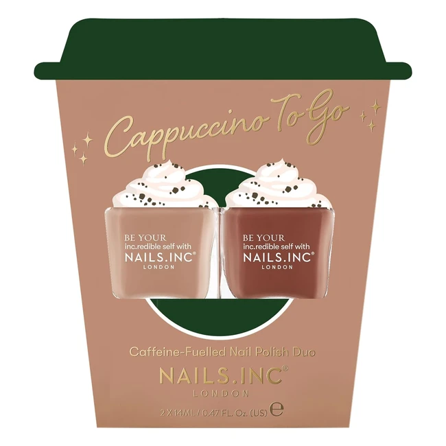 NailsInc Cappuccino to Go Nail Polish Duo - Espresso Your Love  Thanks a Latte