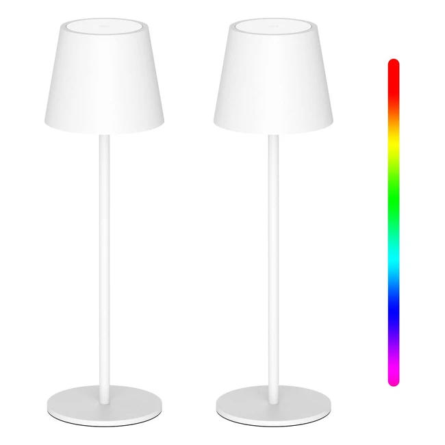 Lampada da tavolo LED dimmerabile KBright - Ricaricabile - Luce Calda RGB - IP54 - Interni ed Esterni