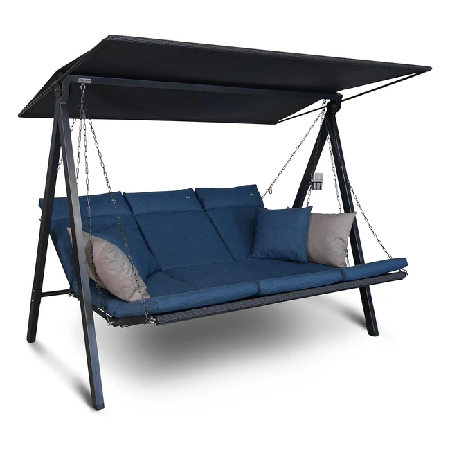 Angerer Hollywoodschaukel Lounge Gartenschaukel Made in Germany Blau