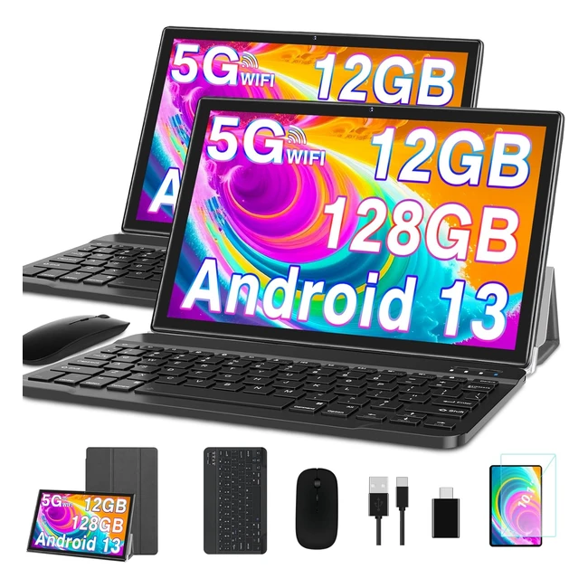 Goodtel 2024 Newest Android 13 10 Tablet 12GB RAM128GB ROM 1TB TF 5G Wifi GPS Bl