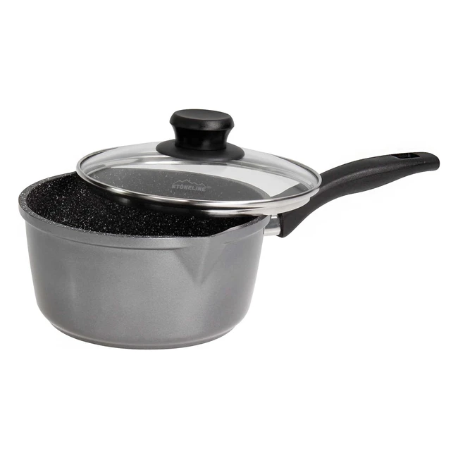 Stoneline Stielkasserolle 18 cm - Induktionsgeeignet - Aluguss - Antihaftbeschichtung - Grau