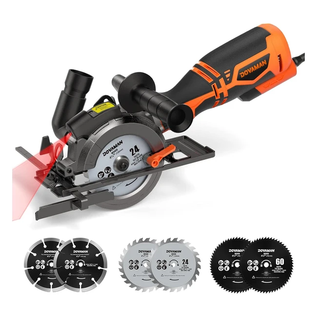 Sega circolare per legno Dovaman 710W 115mm con laser 6 lame profondit di tagl
