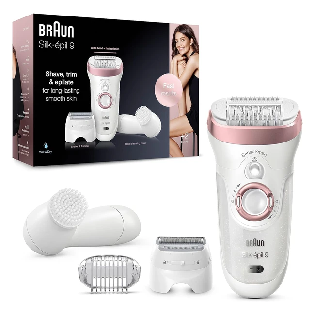 Braun Silk-épil 9 Damen Epilierer 9855 - Langanhaltende Haarentfernung - Gesichtsreinigung - Rasur & Trimmen