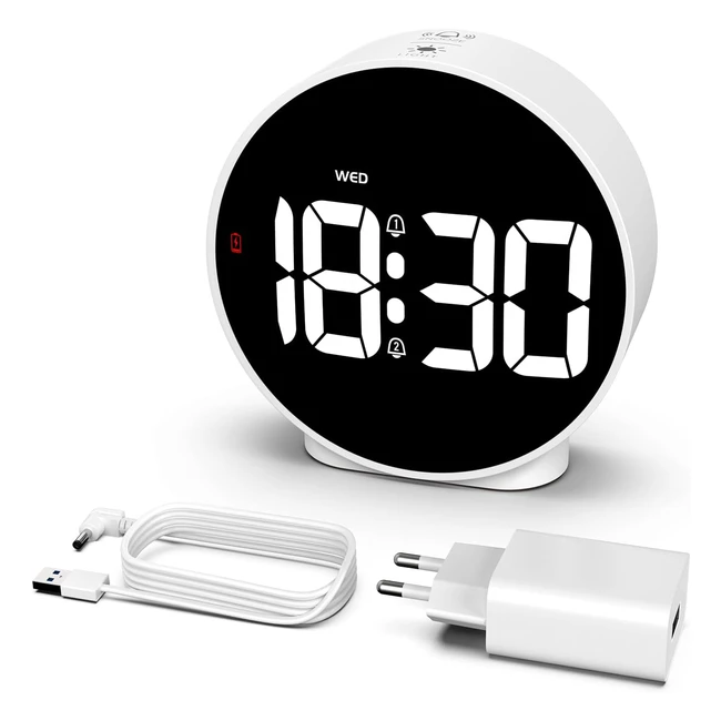 Chereeki Sveglia da Comodino LED - 2 Allarmi Snooze - 4 Livelli Luminosit
