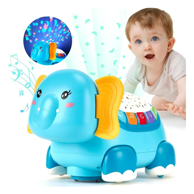 Proiettore Musicale Elefante Hahaland - Giocattolo Neonato Gattonare 1 Anno - St