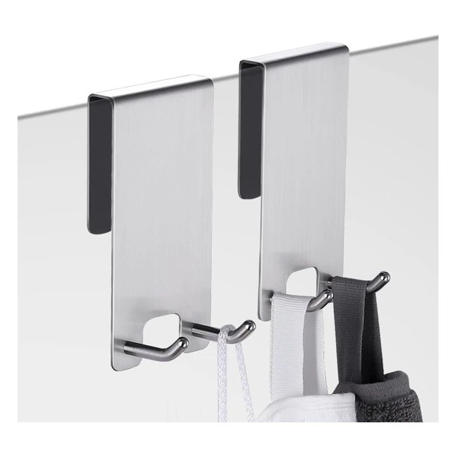 Gancio doccia kegii 2 pezzi in acciaio inox - Adatto box doccia in vetro senza cornice da 6-12 mm