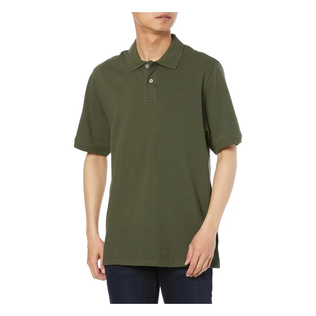 Amazon Essentials Mens Regular-Fit Cotton Pique Polo Shirt - Big  Tall - Olive