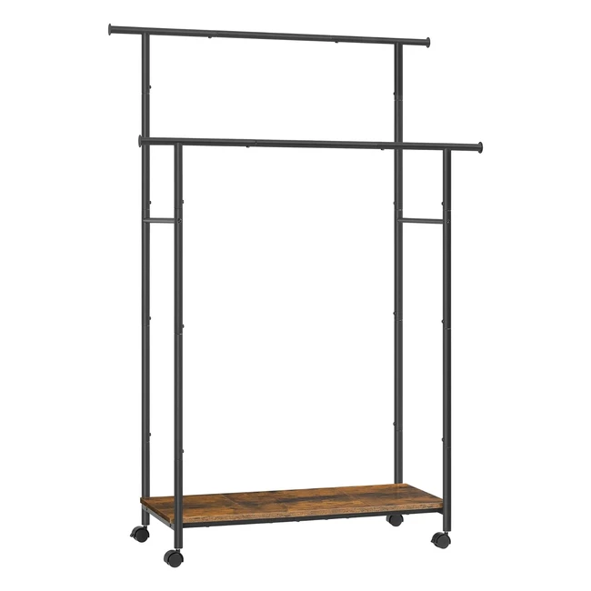 Songmics HSR152B01 Kleiderstnder mit Regal 2 Schienen 985 cm breit max 100 kg