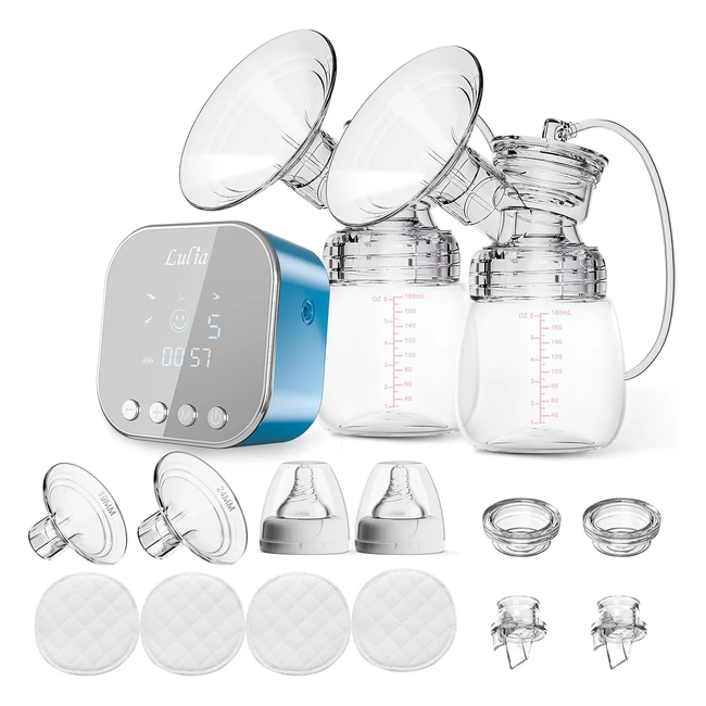 Tiralatte Elettrico Portatile Lulia 2023 - Forte e Indolore - 2 Dimensioni Flangia - 4 Modalit - 9 Livelli Ricaricabile Blu