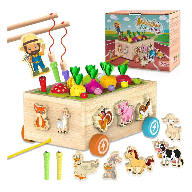 Juguetes Montessori Madera 1-5 Años Educativos Magnéticos con Juego de Pescar y Puzzles - Achiyway