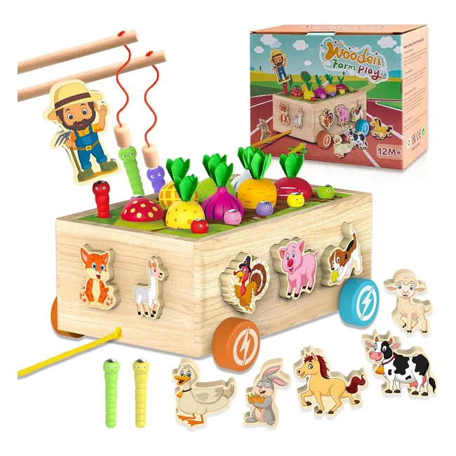Juguetes Montessori Madera 1-5 Aos Educativos Magnticos con Juego de Pescar 