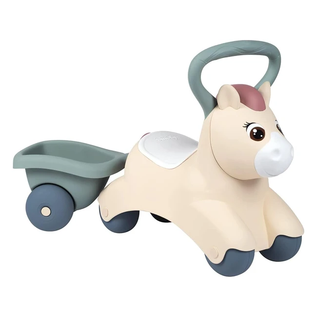 Porteur Smoby Little Baby Pony avec remorque - Fabriqu en France - 140502 Beig