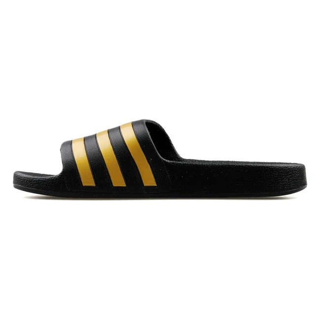 adidas Unisex Adult Adilette Aqua Slides - Black/Gold - Size 6 UK