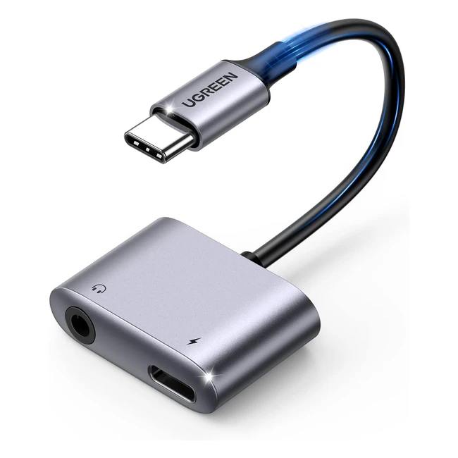 UGREEN USB C auf 3,5 mm Klinkenadapter mit Schnellladung - Galaxy A53 A33 Pixel 5 iPad Pro 2022