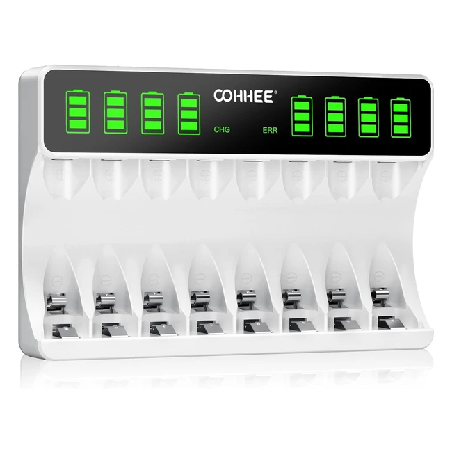 Caricabatterie Oohhee 8 Bays LCD Grande Schermo AA AAA - Ref 1234