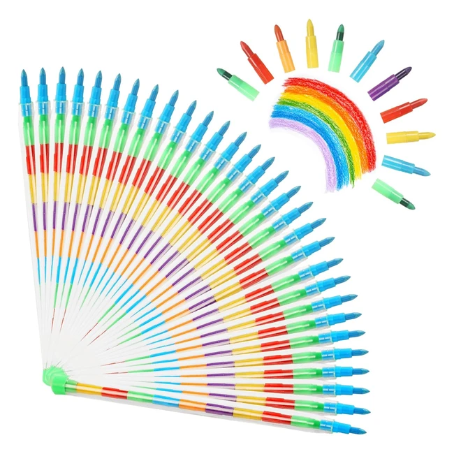 Vicloon Lpices de Colores Apilables 30 Pcs - Juguete de Crayones para Nios -