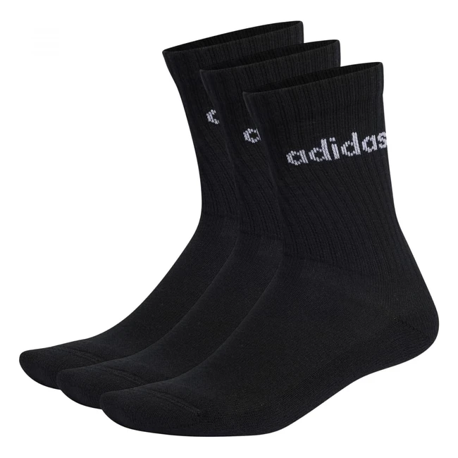 Chaussettes Adidas Linear Crew Cushioned 3 Paires - Hauteur Mi-mollet - Mixte XL