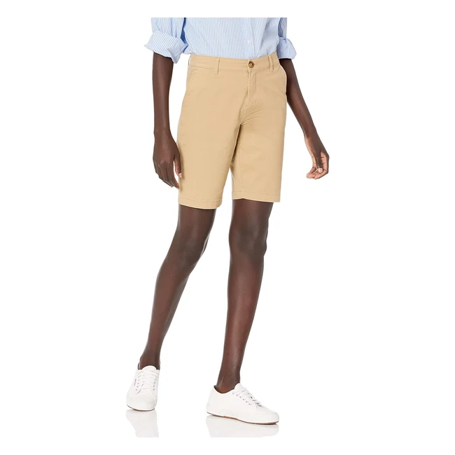 Amazon Essentials Damen Khaki Bermuda Shorts Slim Fit 25cm Innenbeinlnge