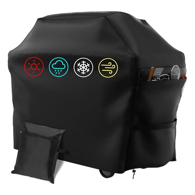 Housse barbecue Nifogo bache protection avec poche et cordon ajustable 145x61x117cm