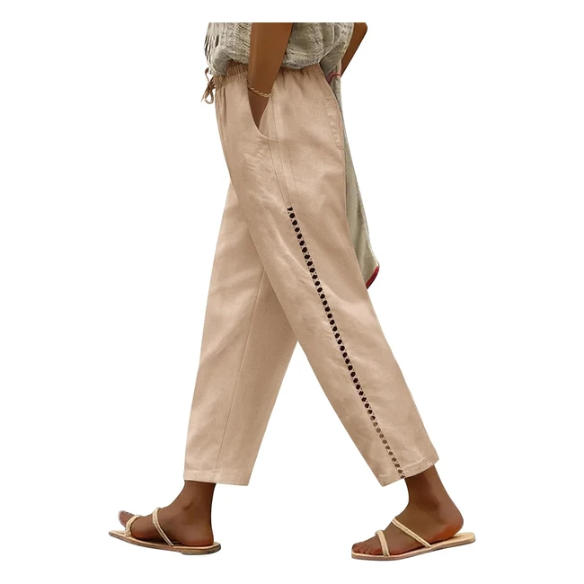 Pantalon de lin taille haute pour femmes - Voqeen DT 78 - Confortable et lger
