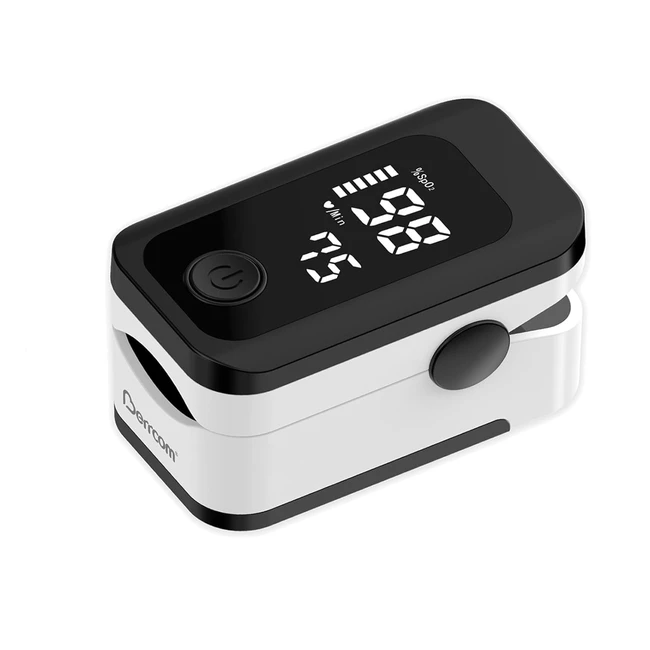 Pulsioxímetro Profesional Berrcom - Medición Precisa de Oxígeno en Sangre - Alarma - Pantalla OLED