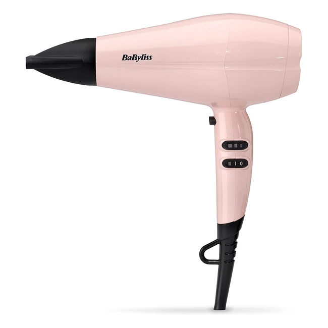 Babyliss Rose Blush 2200W Hair Dryer - Powerful Drying Ionic Lightweight - Pink