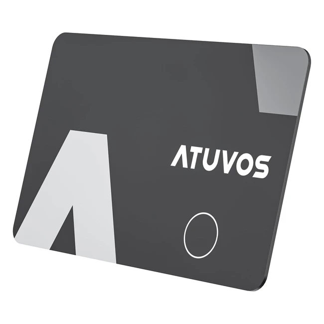 Atuvos Air Card Wallet Tracker Thin 16mm Smart Air Tag - Compatibile con Apple - Dov Solo iOS - Android Non Supportato - Bluetooth Localizzatore per Valigie Portafoglio Borse Bagagli - 1 Pezzo Nero