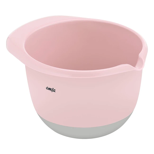 Emsa Prepbake Rührschüssel 14L Kunststoff Rosa K3241434 Stapelbar Rutschfester Boden