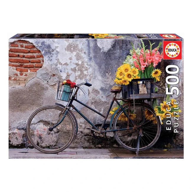 Puzzle 500 piezas adultos Bicicleta Flores Educa 17988 - Estimula Mente y Creati